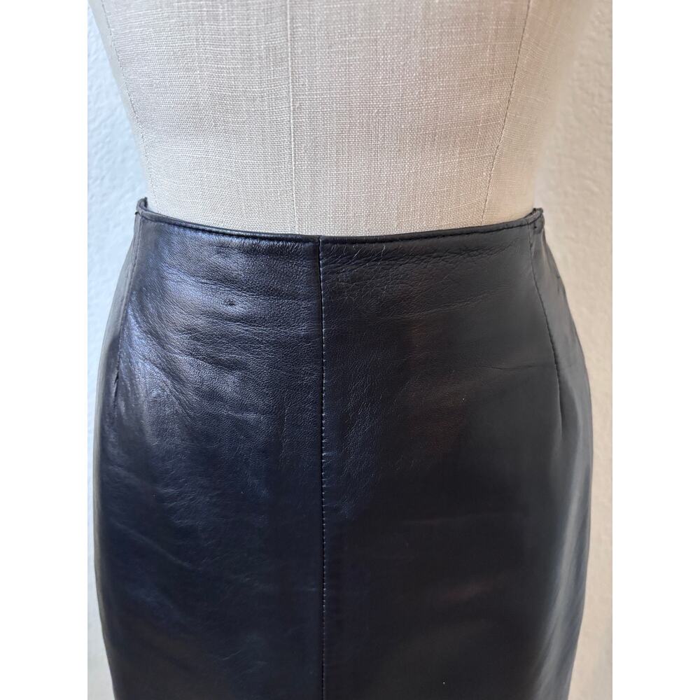 Siena Studio - Vintage Y2K Black Leather Pencil Skirt Size 14 Pre-Owned - Picture 2 of 7